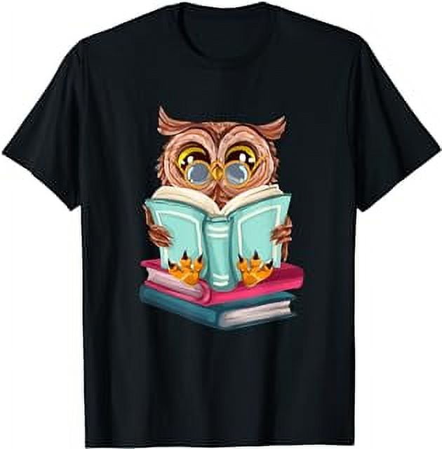 Cute Owl Reading Book T-Shirt - Walmart.com