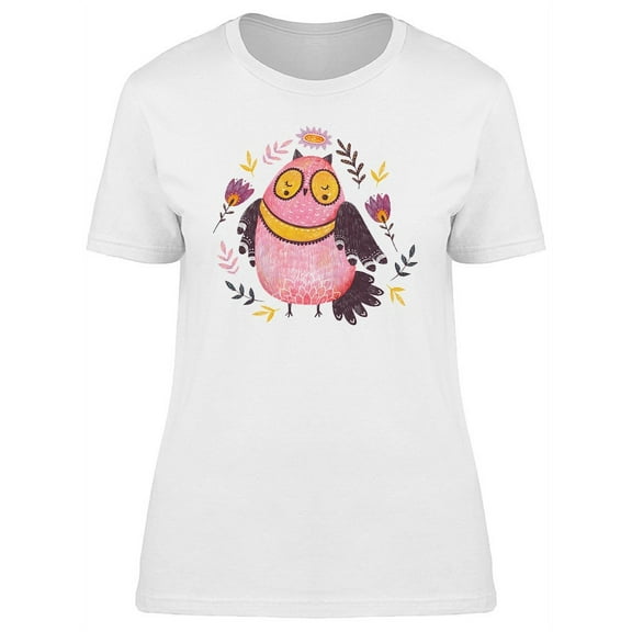 Cute Owl With Ethnic Body T-Shirt Women -Image by Shutterstock, Female Large