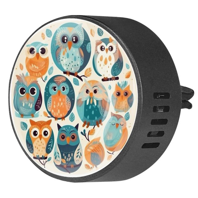 Cute Owls Aromatherapy Car Diffusers for Essential Oils Car Vent Clip