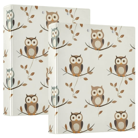 Cute Owls Hardcover 3 Ring Binder 1.5 inch Round Rings with Interior Pockets Binders Organizer Office School 1 Pack