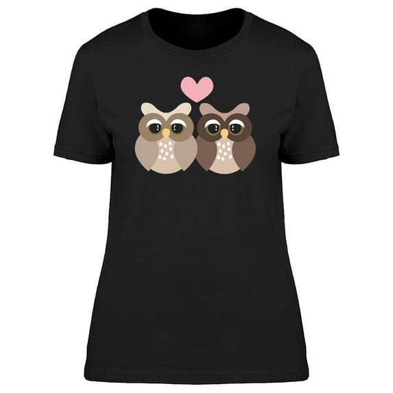 Cute Owls In Love T-Shirt Women -Image by Shutterstock, Female XX-Large