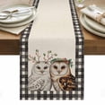 thumbnail image 1 of Cute Owls Table Runner - 70 Inch Long, Kitchen Dining Table Runner Dresser Scarves, Winter Animals Berry Vintage Black Plaid Beige Farmhouse Decor for Coffee Tables Wedding Party Banquet, 1 of 8