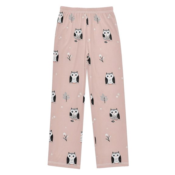 Cute Owls and Leaves Pajama Pants Soft Lightweight Lounge Pants Bottoms Sleep Pants Warm Comfy