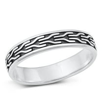 Cute Oxidized Design Ring .925 Sterling Silver Band Jewelry Female Male Unisex Size 5