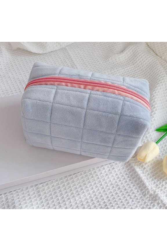 Cute P Blo Cosmetic Bag Large acity Lattice Bags Makeup C6A3