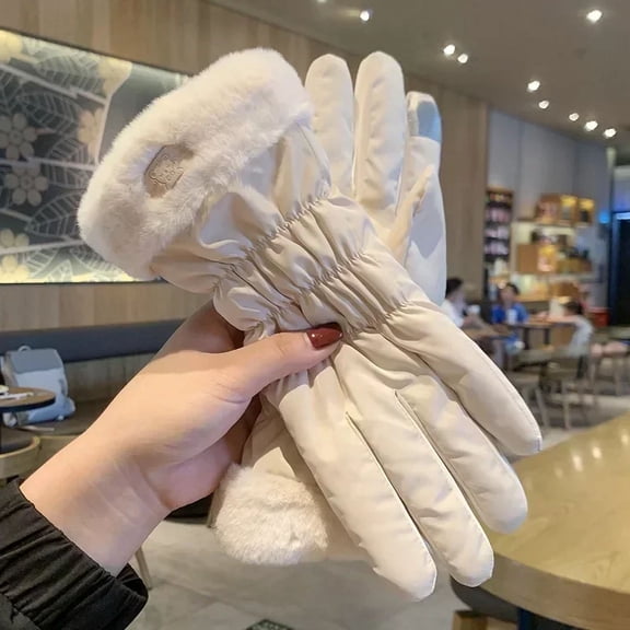 Cute Padded Gloves Little Bear Gloves Women Winter Fleece Thickened ,Flexible and Comfortable