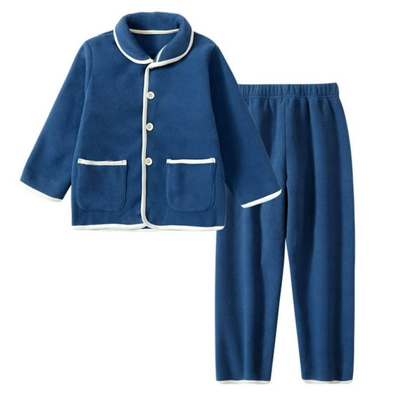 Cute Pajama Sets for Teen Girls New Girls Fuzzy Pants Sets Kid 2 Piece Winter Fleece Outfits Stand Collar Zip up Sweatshirts Sweatpants with Pockets Style B-12 Dark Blue 11-12 Years