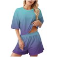 thumbnail image 1 of Cute Pajamas Set for Women Short Sleeve Sleepwear Pjs Round Neck Pullover Tops Shorts Soft 2 Piece Lounge Sets, XXL, 1 of 6
