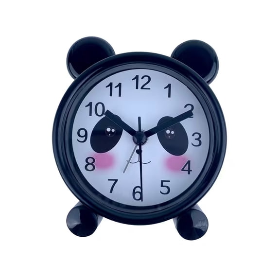 Cute Panda Alarm Clock Silent Non-Ticking Battery Powered Cartoon Wall Clock for Bedroom Decor Gift
