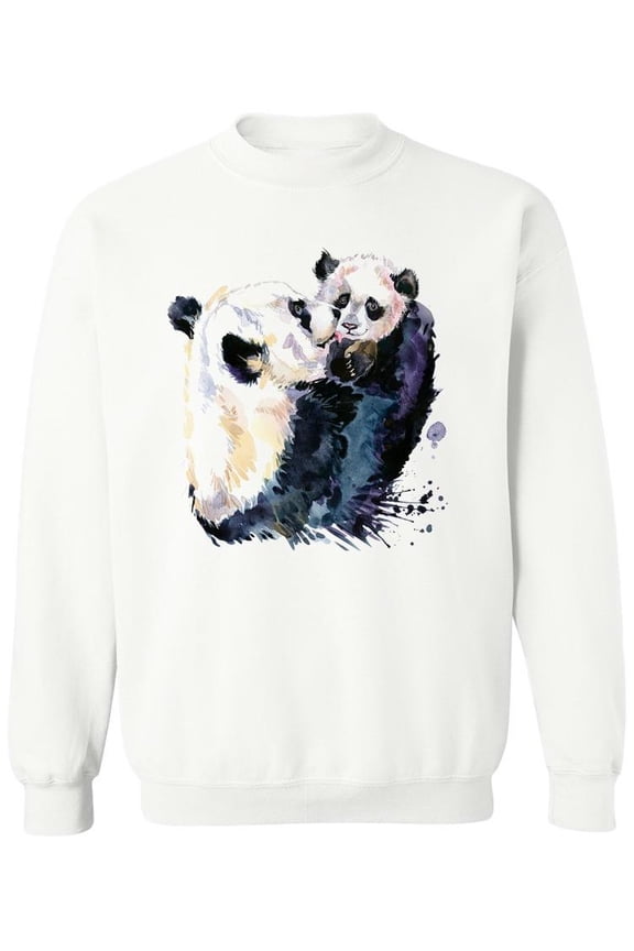 Cute Panda And Baby Panda . Sweatshirt Men -Image by Shutterstock, Male Large