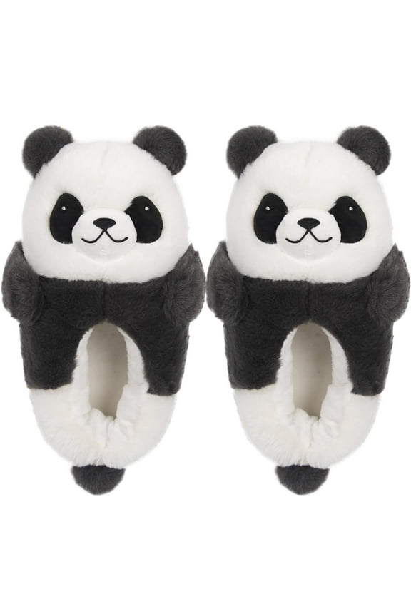 Cute Panda Animal Slipper for women Adult Fuzzy Warm House Slippers Novelty Fluffy Home Shoes Ladies Winter Slippers Indoor OutdoorSize7-8