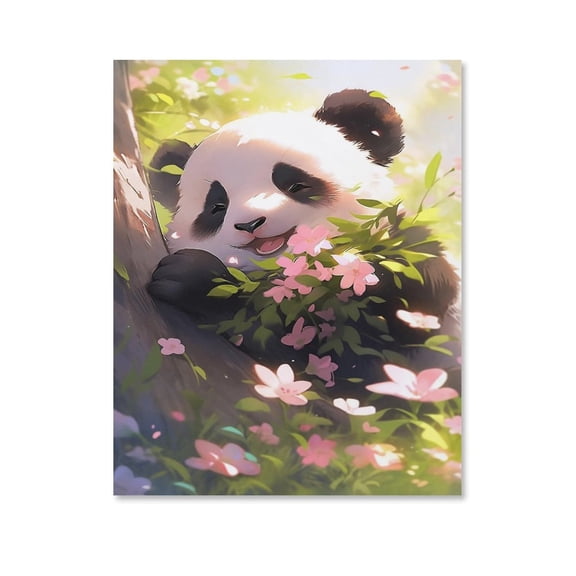 Cute Panda Baby Poster Canvas- Perfect for Wall Artrations, Dining Room Decor, Bedroom Art, Wall Decor Living Room, Wall Art, Frameless 8x10inch