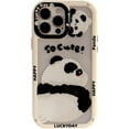 thumbnail image 1 of Cute Panda Back Silhouette Letters Clear Soft  for iPhone Case (White,iPhone 12), 1 of 6