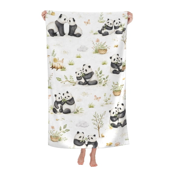 Cute Panda Bamboo Bath Towel Soft and Highly Absorbent for Adults