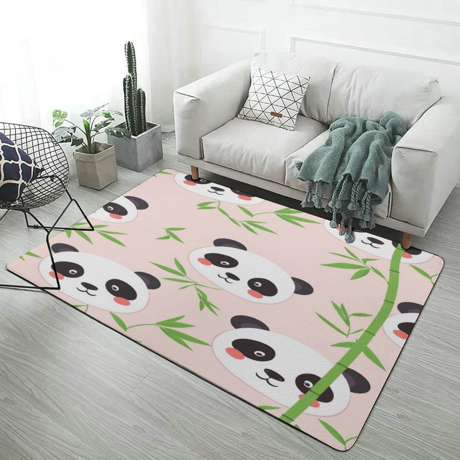 Cute Panda Bamboo Pattern Carpets for Living Room Luxury Rations Sofa Cute Panda Bamboo Pattern Carpets for Living Room Luxury Rations Sofa