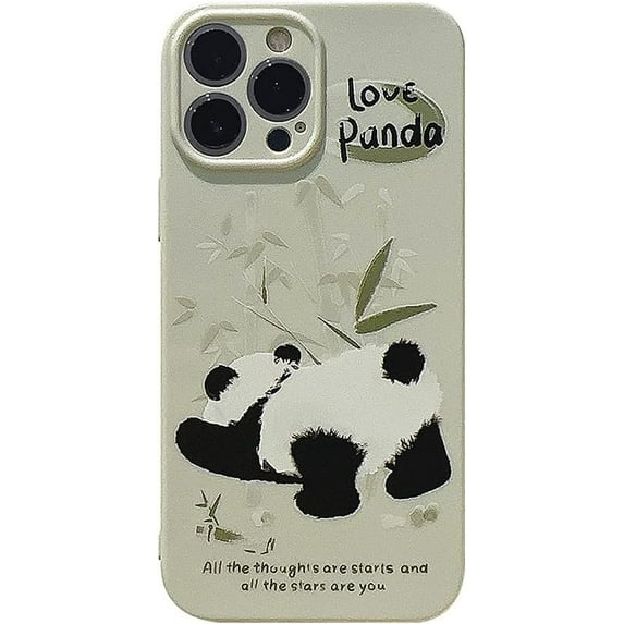 Cute Panda Bamboo Soft for iPhone Case (Green,iPhone 12 Pro Max)