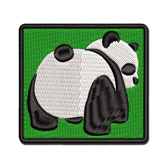 Cute Panda Bear Butt Behind Applique Multi-Color Embroidered Iron-On Patch - 3 Inch Medium