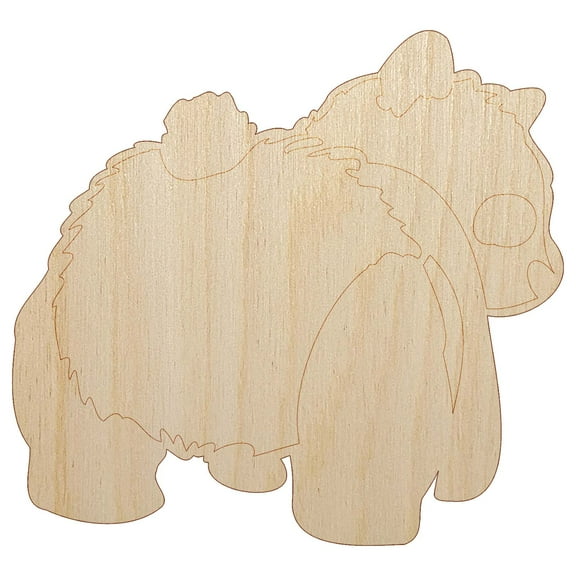 Cute Panda Bear Butt Behind Wood Shape Unfinished Piece Cutout Craft DIY Projects - 4.70 Inch Size - 1/8 Inch Thick