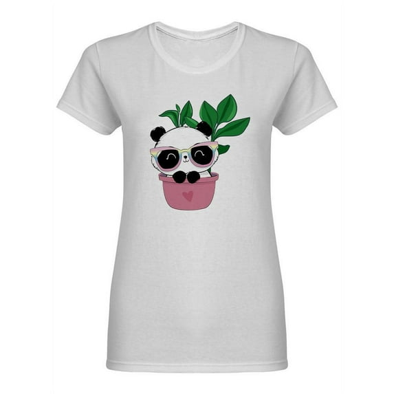 Cute Panda Bear With Glasses Shaped T-Shirt Women -Image by Shutterstock, Female XX-Large