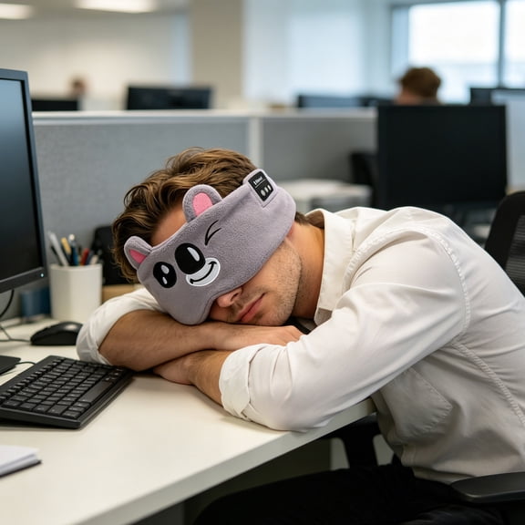 Cute Panda Bluetooth Headband Wireless Music Sleep Headphones Soft Fleece Sports Workout Hair Band