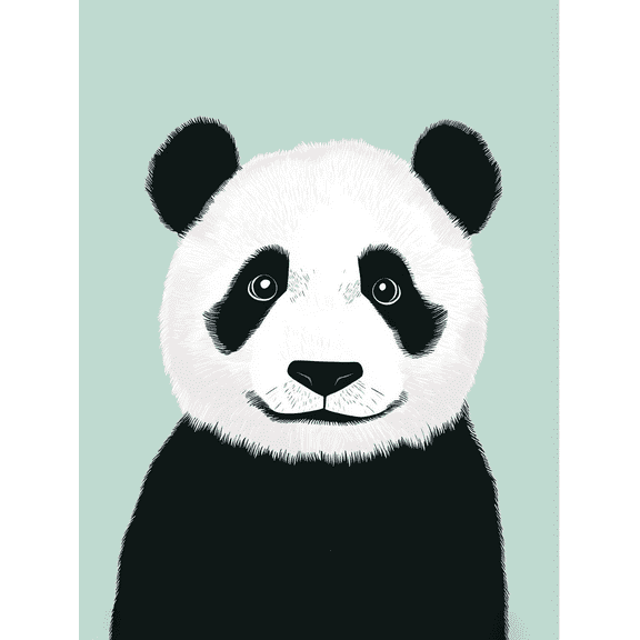 Cute Panda Canvas Print/Wall Art Suitable for Living Room Bedroom Office Dorm Room and Bathroom Decor