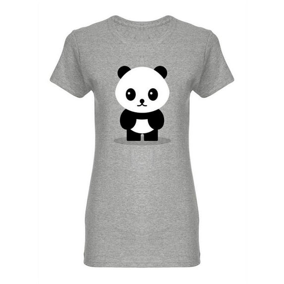Cute Panda Cartoon Design Shaped T-Shirt Women -Image by Shutterstock, Female x-Large