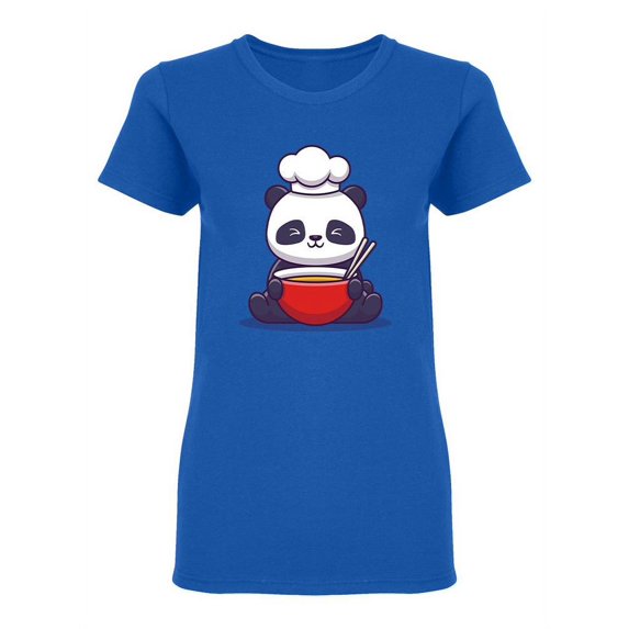 Cute Panda Chef Shaped T-Shirt Women -Image by Shutterstock, Female x-Large