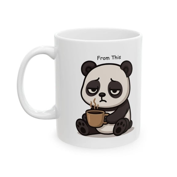 Cute Panda Coffee Mug – Custom Name Cup, Gift for Panda Fans