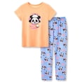 thumbnail image 1 of Beezizac Cute Panda & Donut Pajama Set for Girls Cotton Blend Tee & Pants Set Summer Outfit Nighty Size 8, 1 of 7