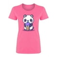 thumbnail image 1 of Cute Panda Drinking Boba Tea Shaped T-Shirt Women -Image by Shutterstock, Female Large, 1 of 2