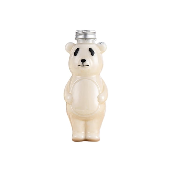 Cute Panda Drinking Cups - Thickened PET Plastic Beverage Bottles with Aluminum Lid for Milk Tea and Juices