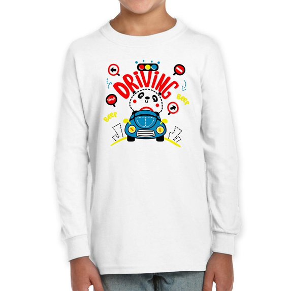 Cute Panda Driving Car Long Sleeve Toddler -Image by Shutterstock, 3 Toddler