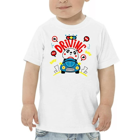 Cute Panda Driving Car T-Shirt Toddler -Image by Shutterstock, 2 Toddler