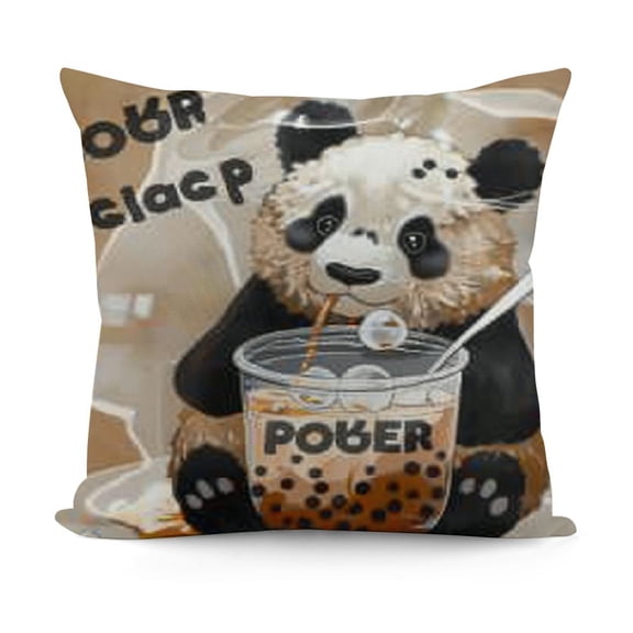 Cute Panda Duvet Cover Twin Size,Coffee Bubble Milk Tea Comforter Cover with Pillowcase for Boys Girls,Modern Stars Geometry Cartoon Soft Breathable Bed Cover Room Decor