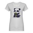 thumbnail image 1 of Cute Panda Eating Bamboo Design Shaped Tee Women's -Image by Shutterstock, 1 of 2