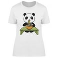 thumbnail image 1 of Cute Panda Eating Noodles  T-Shirt Women -Image by Shutterstock, Female Medium, 1 of 2