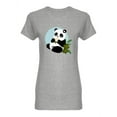 thumbnail image 1 of Cute Panda Eating Rice Shaped T-Shirt Women -Image by Shutterstock, Female Small, 1 of 2