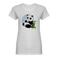 thumbnail image 1 of Cute Panda Eating Rice Shaped T-Shirt Women -Image by Shutterstock, Female XX-Large, 1 of 2