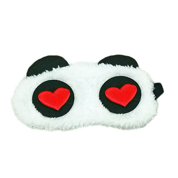 Cute Panda Eye Mask, 2Pcs Soft Fluffy Light Weight Sleep Shade Cover Rest Blindfold for Travel SleepingAid Novelty Sleep Sleepover Party