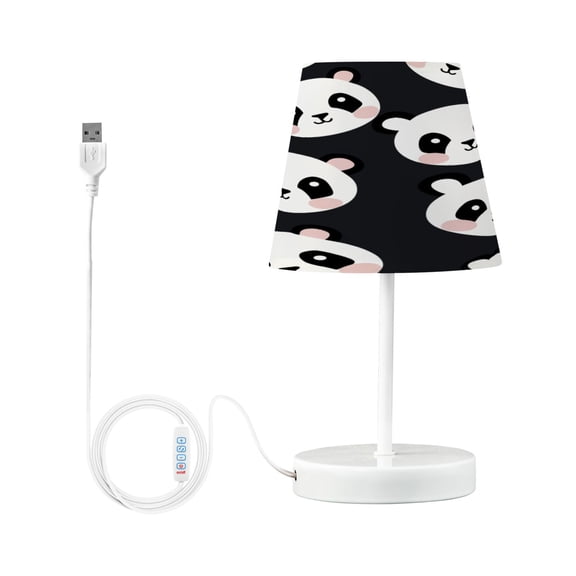 Cute Panda Face Desk Lamp LED Table Nightstand Lamps with 3 Color Temperatures for Home Bedroom Living Room Decor 6x11