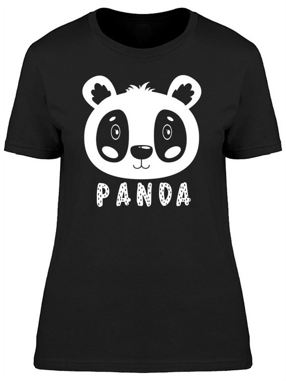 Cute Panda Face Doodle Cartoon T-Shirt Women -Image by Shutterstock, Female x-Large