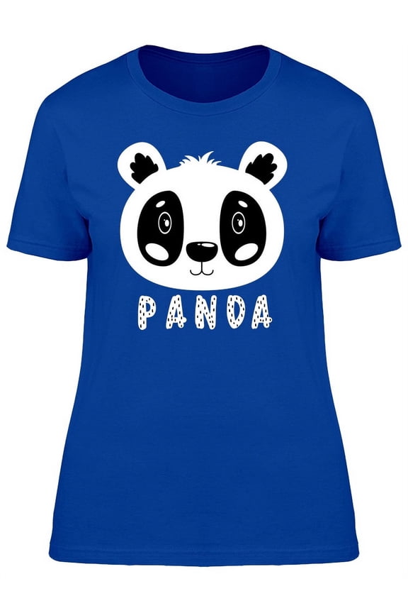 Cute Panda Face Doodle Cartoon Tee Women's -Image by Shutterstock