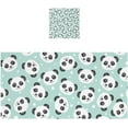 thumbnail image 1 of Cute Panda Face on Green Cotton Towel Set 2 Piece, 1 Bath Towels 1 Washcloth, Soft Fast Dry Absorbent Face Hand Towel for Bathroom Hotel Gym Spa and Beach, 1 of 7