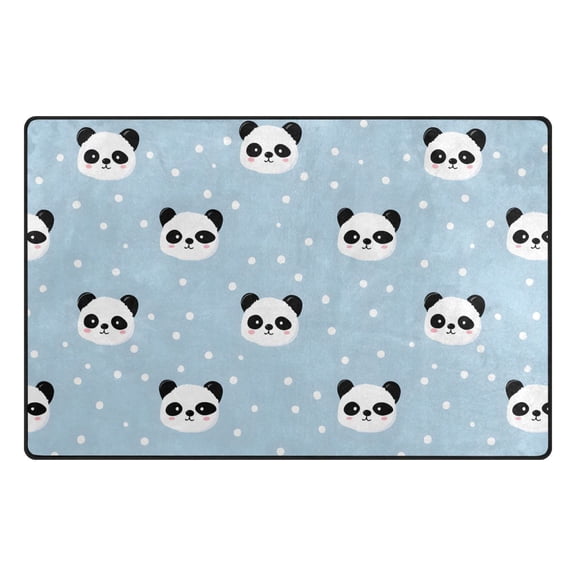 Cute Panda Face Pattern Memory Foam Area Rug 31"x20" Non Slip, Absorbent, Fade Proof for Living Room, Bedroom, Office