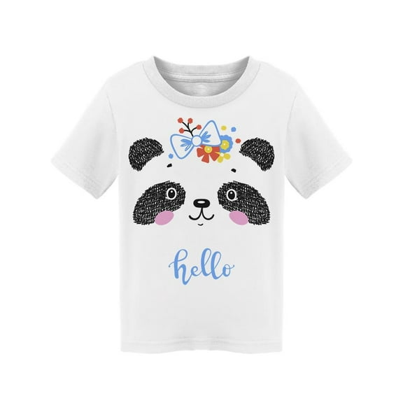 Cute Panda Face With Bow Flowers T-Shirt Toddler -Image by Shutterstock,  3 Toddler