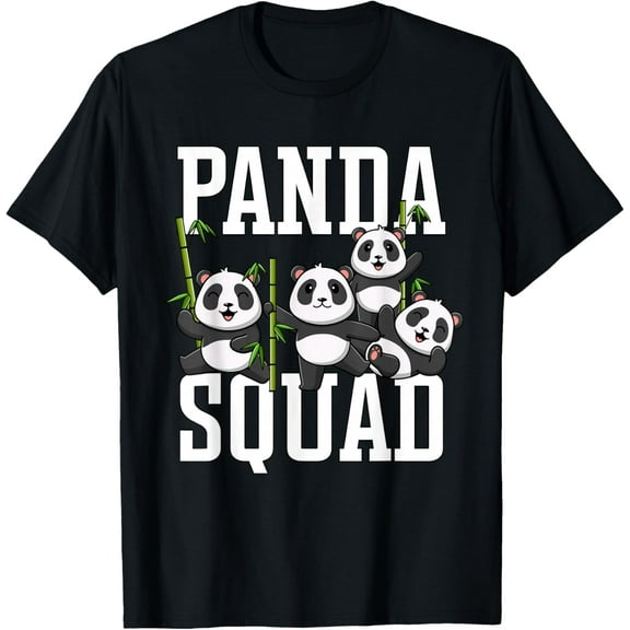 Cute Panda Family Graphic Panda Squad T-Shirt