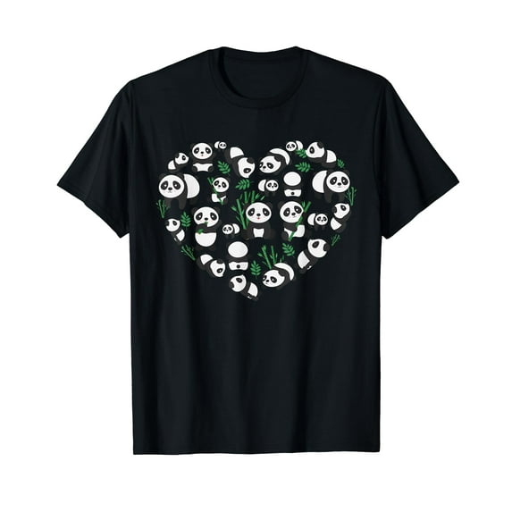 Cute Panda For Men Women Zoo Panda Bear Heart Animal Lovers T-Shirt