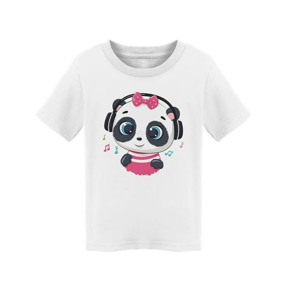 Cute Panda Girl With Headphones T-Shirt Toddler -Image by Shutterstock,  2 Toddler