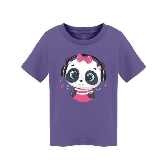 Cute Panda Girl With Headphones T-Shirt Toddler -Image by Shutterstock, 3 Toddler