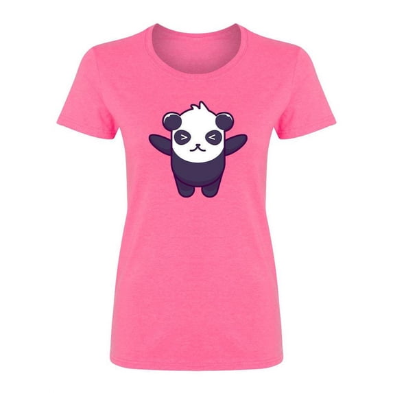 Cute Panda Graphic Shaped T-Shirt Women -Image by Shutterstock, Female x-Large